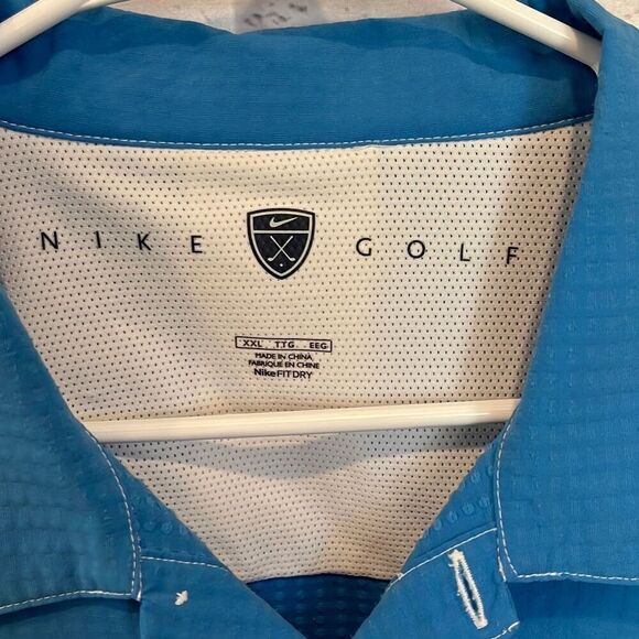 Nike Golf Blue Textured Polo Shirt Size XXL - Picture 3 of 5
